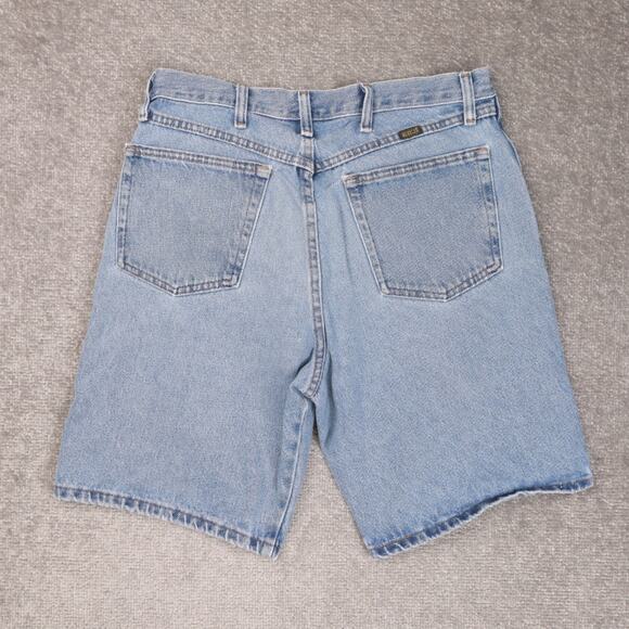 VTG 90s Rustler 34x8 Light Wash Blue Denim Jean Shorts Jorts - Picture 2 of 12